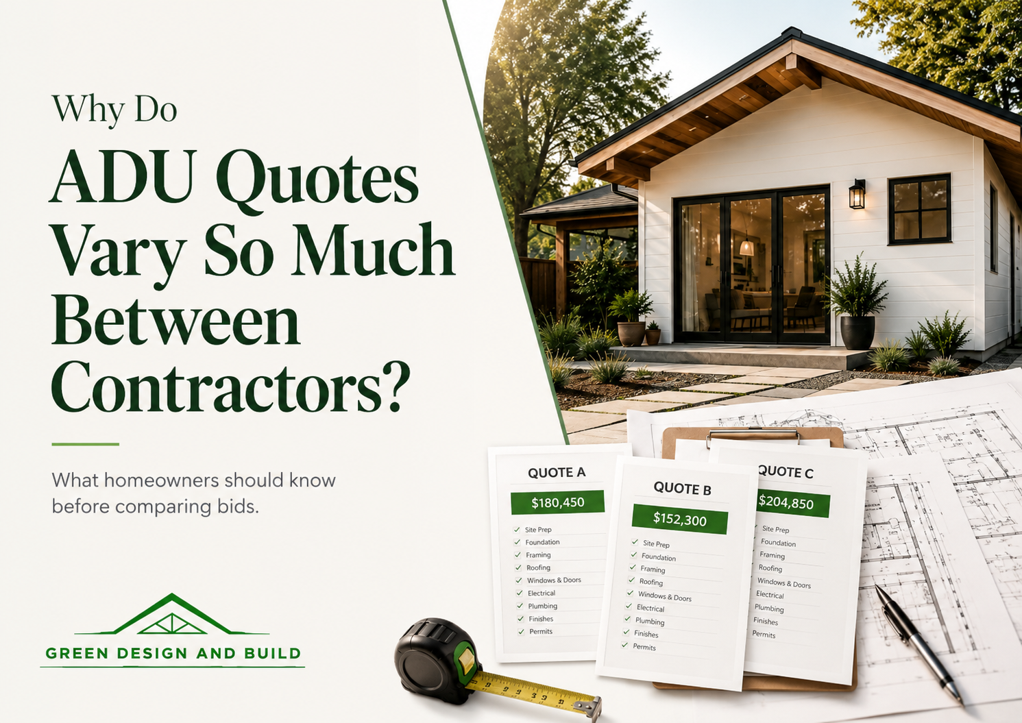 Why Do ADU Quotes Vary So Much Between Contractors?