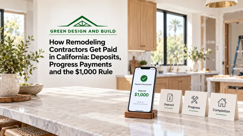How Remodeling Contractors Get Paid in California: Deposits, Progress Payments and the $1,000 Rule