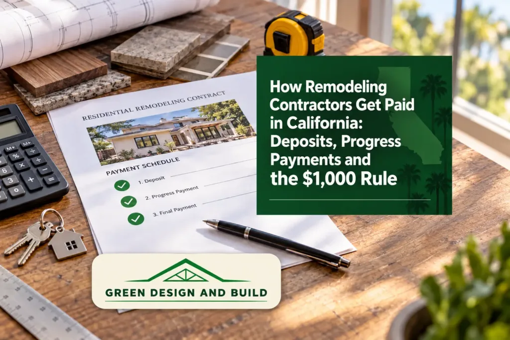 How Remodeling Contractors Get Paid in California: Deposits, Progress Payments and the $1,000 Rule