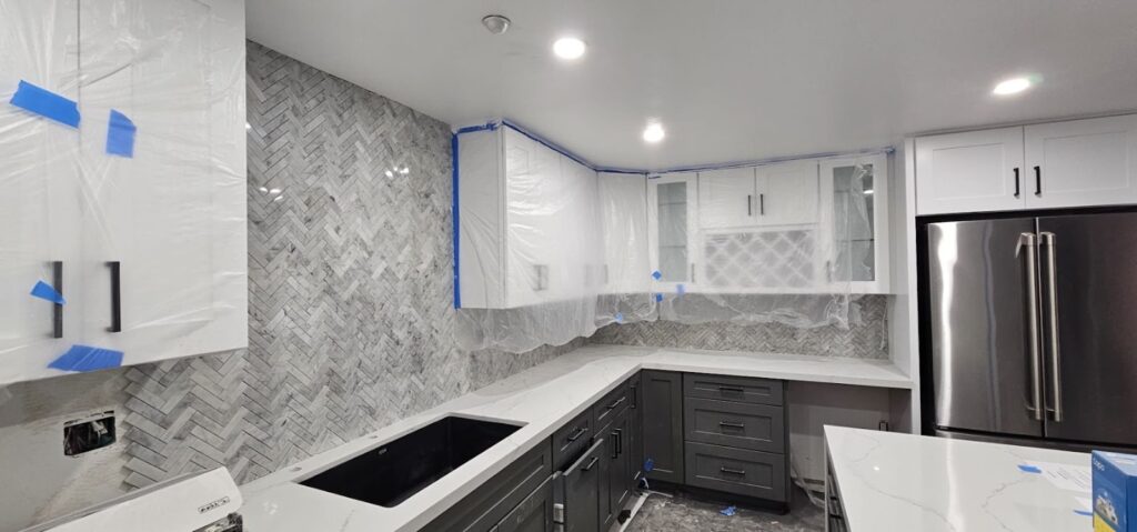 Cabinets going in — whole-home remodel in Encino, CA