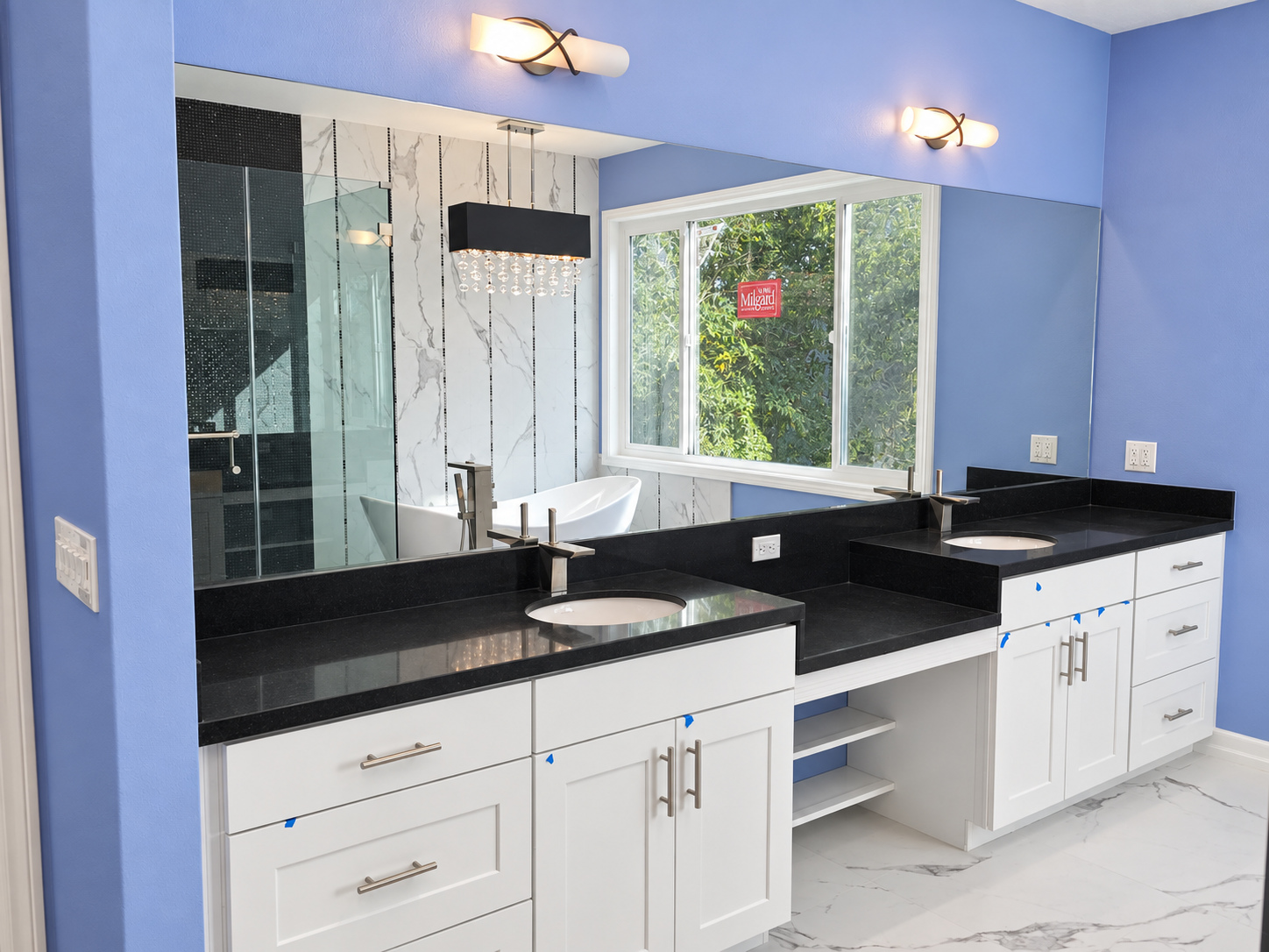 After: double vanity — bathroom remodel in Inglewood, CA