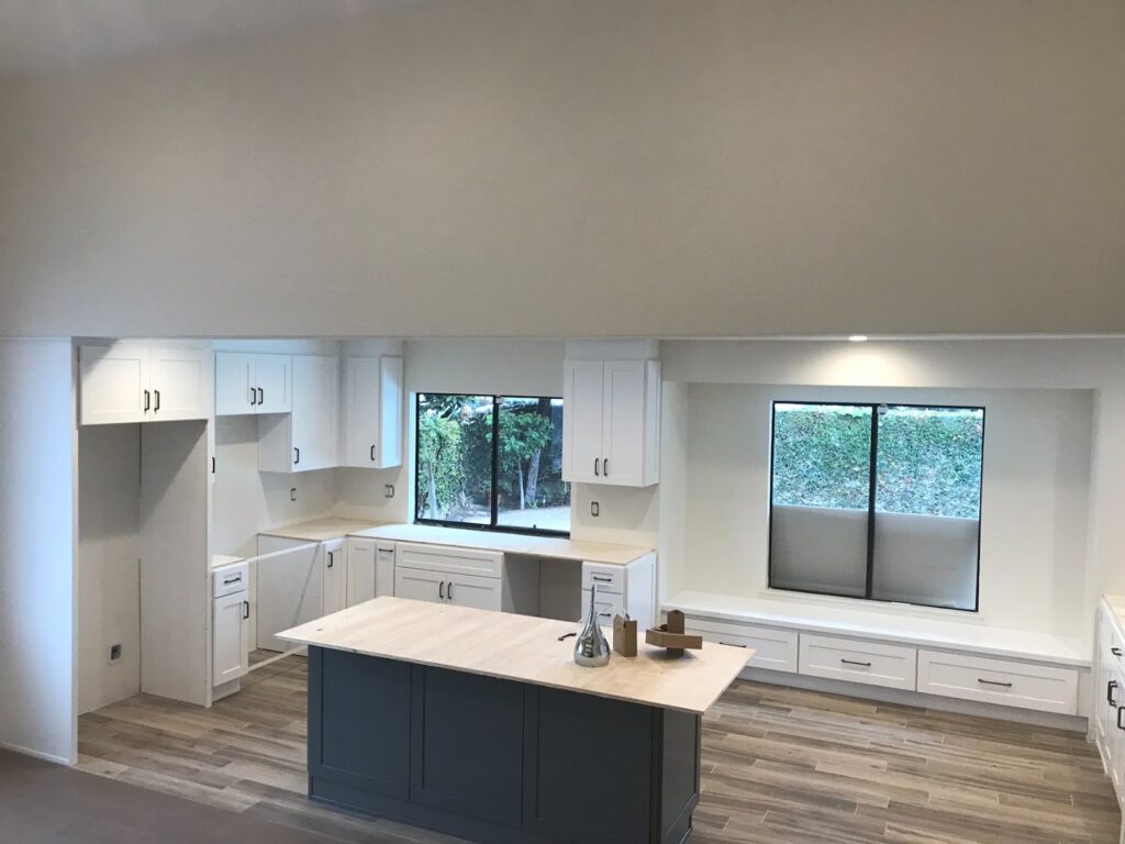 Cabinets installed, before counters — kitchen remodel in Pasadena, CA
