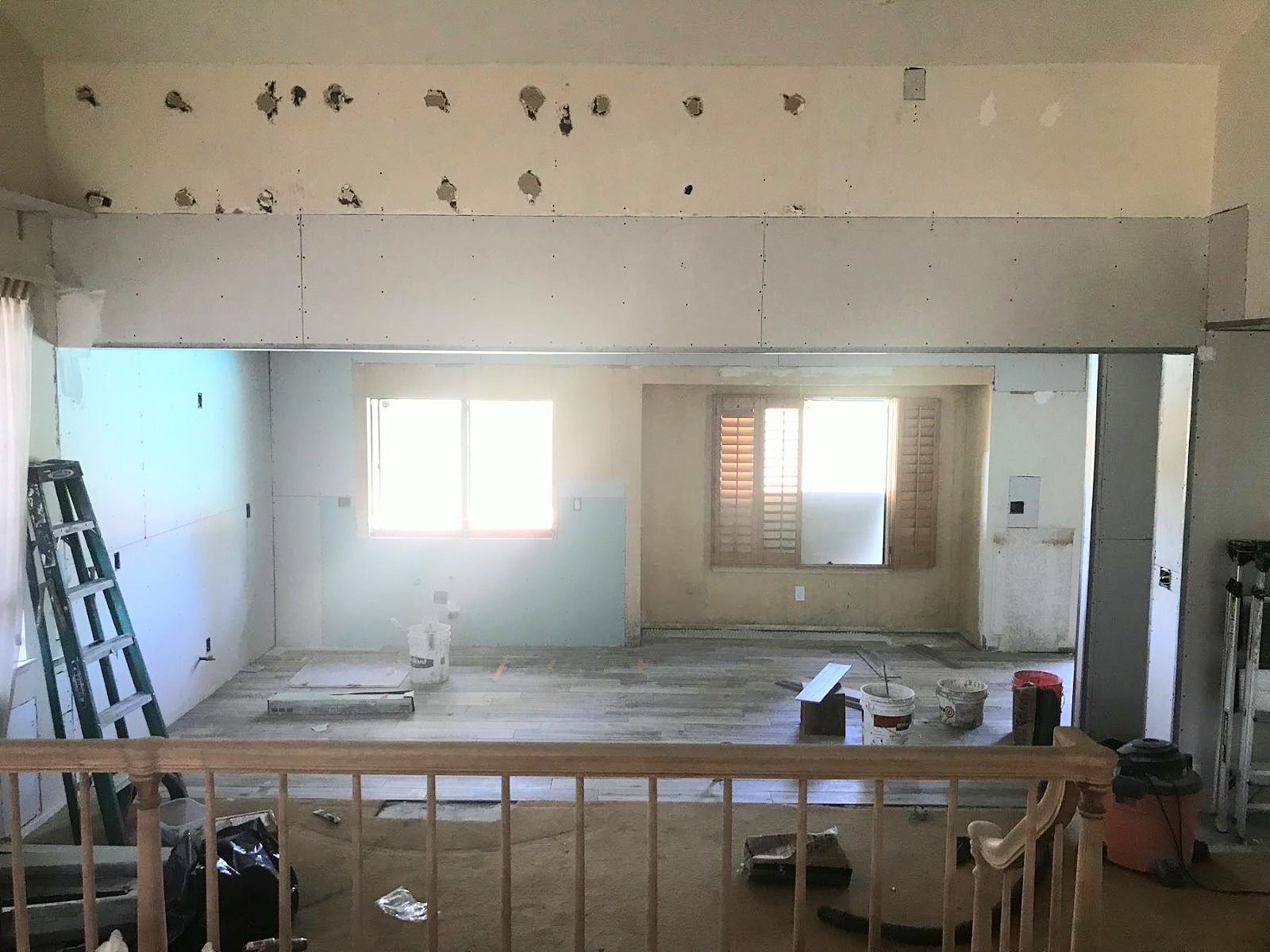 Drywall and paint stage — kitchen remodel in Pasadena, CA