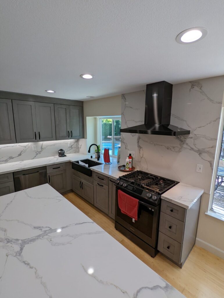 After: range wall and hood — kitchen remodel in Sherman Oaks, CA