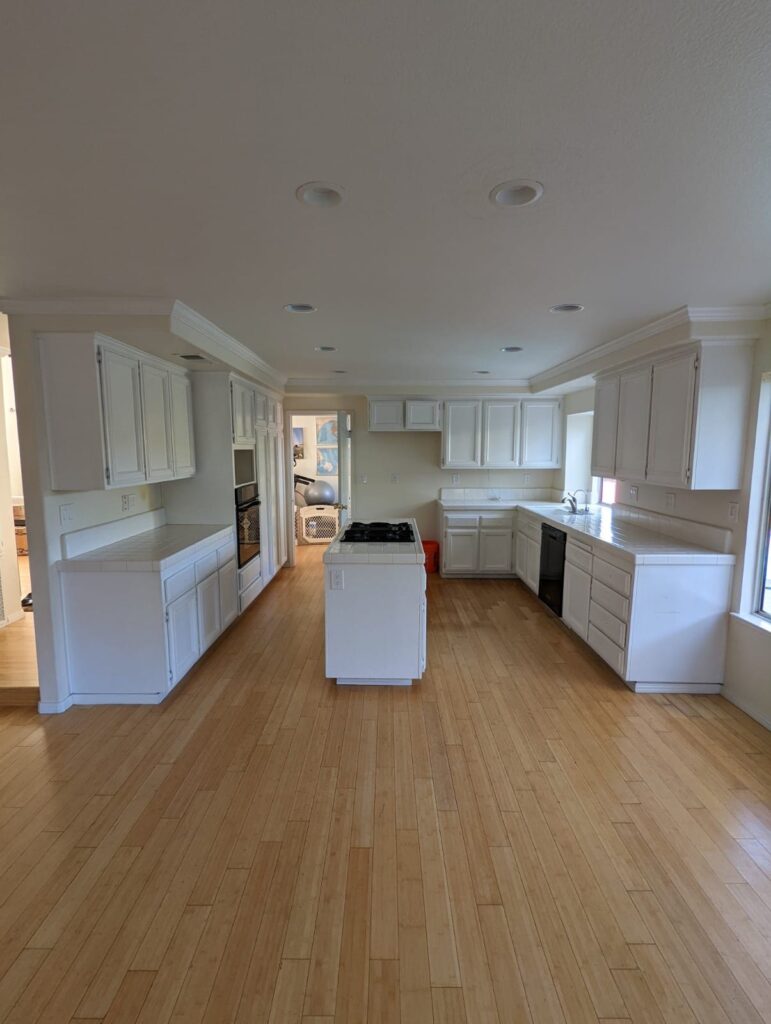 Before: original white kitchen — kitchen remodel in Sherman Oaks, CA