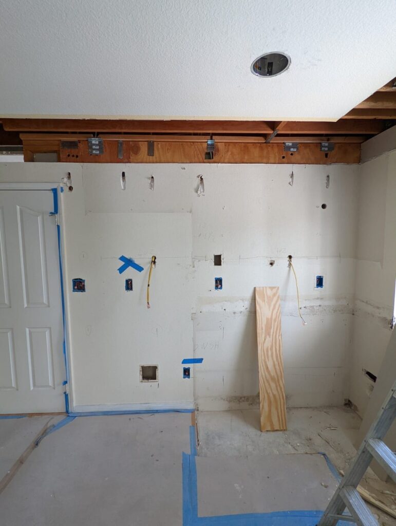 Demolition and rough electrical — kitchen remodel in Sherman Oaks, CA