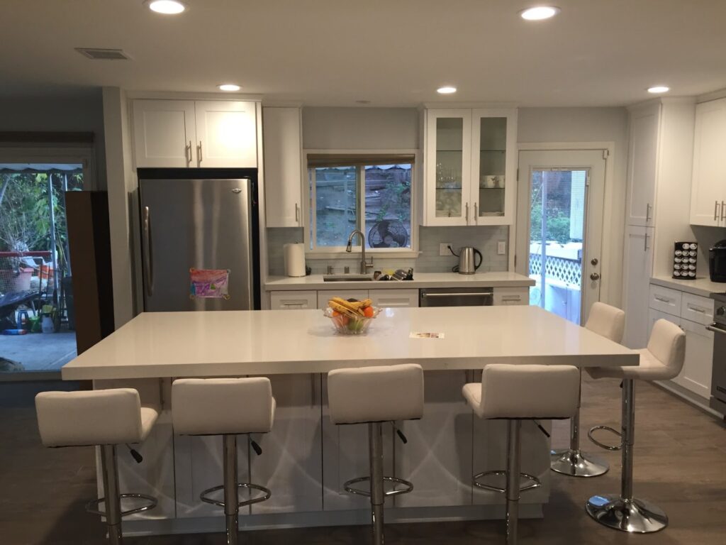 After: island with seating — kitchen remodel in Torrance, CA