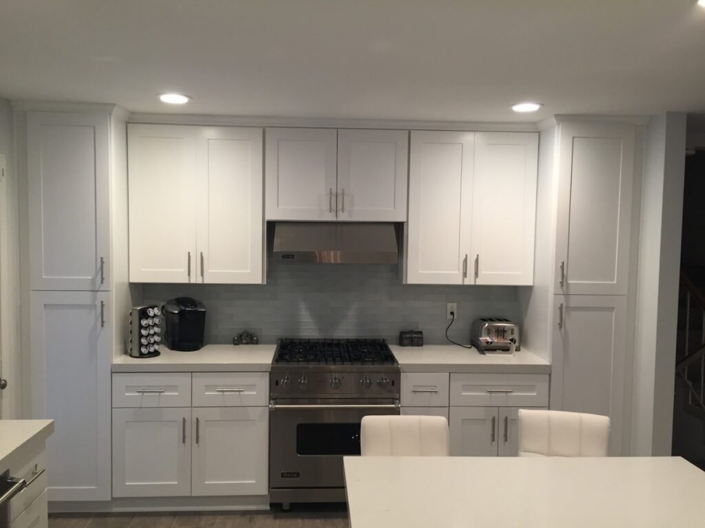 After: range wall and cabinets — kitchen remodel in Torrance, CA
