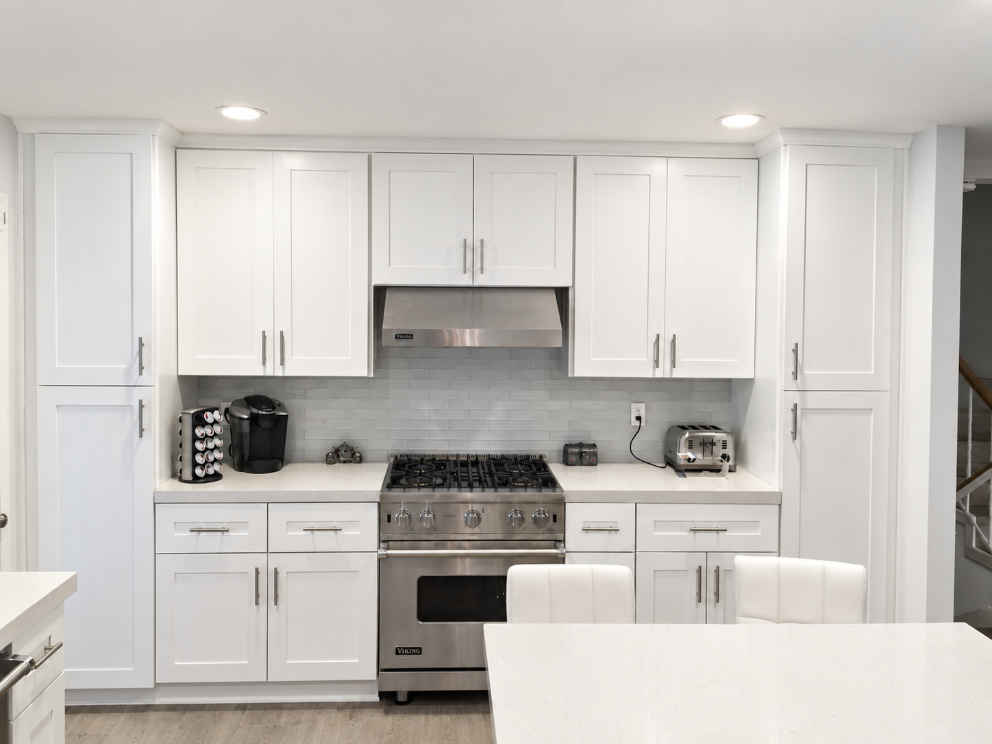 After: range wall and cabinets — kitchen remodel in Torrance, CA