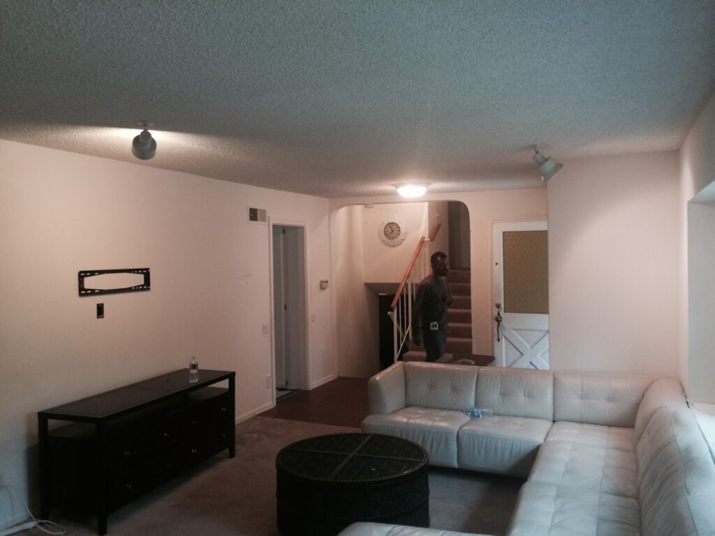 Before: living room and hallway — kitchen remodel in Torrance, CA