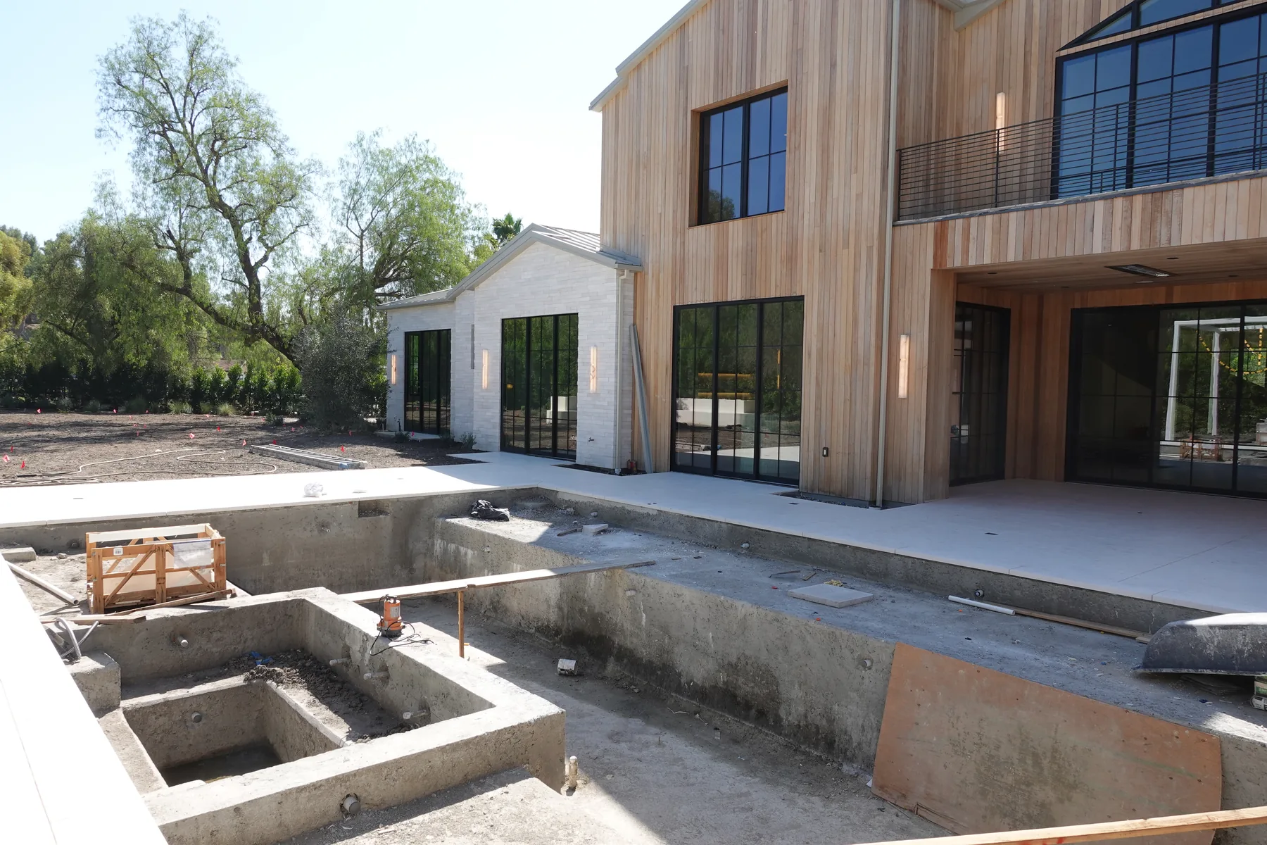Pool excavation during construction of a new home in Hidden Hills